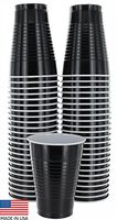 Amcrate Black Colored 12-Ounce Disposable Plastic Party Cups - Ideal for Weddings, Party’s, Birthdays, Dinners, Lunch’s. (Pack of 50)
