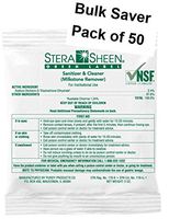 Stera-Sheen Sanitizer, 50 x 2 oz Packets, Green Label Food Grade Cleaner & MilkStone Remover, Non-Corrosive Cleaner, Clean Soft Serve & Gelato (50)
