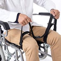 Fushida Leg Thigh Lifter with 2 Hands & 2 Legs Hoops, Medical Leg Lifter Harness for Lifting, Moving, Transferring, Secure Leg Lifter Strap for Hip Replacement & Wheelchair (Black, F102-NEW)