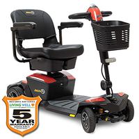 Pride Jazzy Zero Turn 4-Wheel Scooter, 4-Wheel Stability with 3-Wheel Maneuverability (Fire Opal)