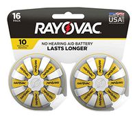 Rayovac 3537149 1.45V Zinc-Air 10 Hearing Aid Battery44; 16 per Pack - Pack of 4