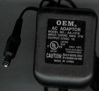 OEM AC Adaptor AA-121A (Output: 12VAC 1A)
