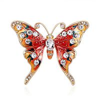 Attractive Rhinestone Butterfly Shape Brooch Pin Fashion Jewelry For Women Gift Creation Beauty Girls Woman Jewerly Cheap Design Style Delicate Elegant
