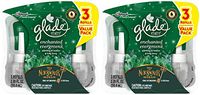 Glade Plugins Scented Oil Refills - Holiday Collection 2018 - Enchanted Evergreens - 3 Count Oil Refills Per Package - Pack of 2 Packages