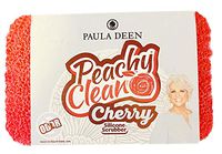 Paula Deen Peachy Clean Sponge! Peach Scented Kitchen and Dish Scrubber! Long Lasting and Antimicrobial Odor Protection Silicone Sponge! Choose Your Silicone Scrubber! (Cherry)