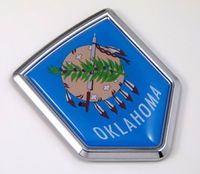 Oklahoma OK USA State Flag Car Chrome Emblem Decal Sticker Bike Laptop Boat 3dd Sticker Badge