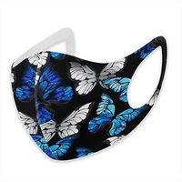Mouth Masks for Dust Protection Anti Face Mask Washable Earloop Mask Blue Butterfly