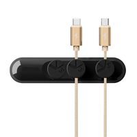 TedGem Upgraded Magnetic Cable Clips, Multipurpose Magnetic Cable Organizer, Desktop Cord Management with 3-Pack Cable Buckles - for Cell Phone Cable, Magnetic Black