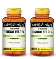Mason Vitamins Ginkgo Biloba 500 mg 180 Gelatin Capsules per Bottle, Pack of 2 Bottles Total 360 Capsules