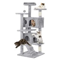 Topeakmart 51 inches Multi-Level Cat Tree Condo with Scratching Posts Kitty Activity Tower