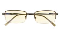 Blue Light Filter Glasses for Computer Screen Reading Women Men Half-rim Reader(Gunmetal)+2.0