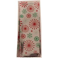 JAM PAPER Holiday Gift Wrapping Tissue Paper - Holiday Silver Foil with Red and Green Christmas Snowflakes - 3 Sheets/Pack