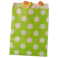 Green Polka Dot Candy Bags 5 1/8" X 6 3/8" | Quantity: 100