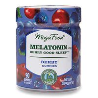 MegaFood, Melatonin Berry Good Sleep Gummies, Soft Chew Supplement to Support Relaxation, Gluten Free, Vegan, 90 Gummies (45 Servings)