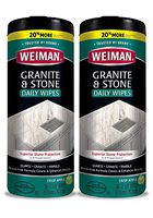 Weiman Granite Cleaner and Polish - 2 Pack - 30 Wipes - For Granite Marble Soapstone Quartz Quartzite Slate Limestone Corian Laminate Tile Countertop and More