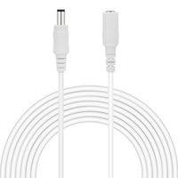 Dericam Universal 20ft Power Extension Cable, DC 12 Volt Power Adapter Extension Cord, Extend Additional 20ft/6 Meters Length for DC 12V Power Adapter or Wall Charger, 5.5mm DC Plug, 12V-6M, White