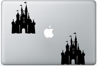 Disney Castle Silhouette HenryDecalZD0971 Set Of Two (2x) , Decal , Sticker , Laptop , Ipad , Car , Truck