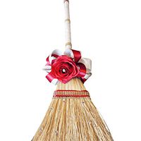 Angel Isabella Wedding Jumping Broom-Apple Red,Ivory,Beads,Bling Decorations