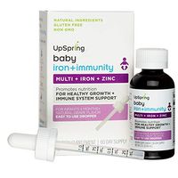 UpSpring Multivitamin Plus Iron Supplement for Babies, Toddlers and Kids with Easy to Use Dropper, Natural Grape Flavor with No Artificial Dyes, Colors or Flavors