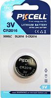 PKCell Button/Coin Cell Battery CR2016 CR 2016 ECR2016 DL2016 3V 3 Volt Lithium 1 Piece per Pack