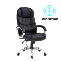 Massage Office Chair 250Lbs Ergonomic High Back PU Leather Rolling Swivel Executive Computer Desk Chair with Lumbar Support Headrest Armrest for Study Home Meeting Room
