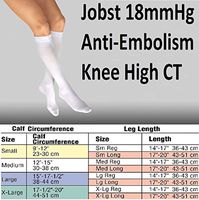 Jobst Anti-Embolism Knee Length Closed Toe Stocking, White, Medium Regular 1 pr
