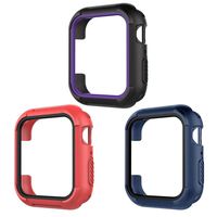 Hemobllo 3pcs Silicone Case Shock Proof Protective Case Black Base Compatible for Apple Watch 4 40mm (Black Purple, Red Black and Blue Black)