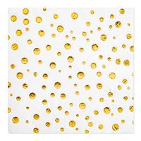 Crisky Gold Dot Napkins Disposable Cocktail Cake Dessert Beverage Napkins for Gold Theme Wedding Bridal Shower Engagement Holiday Essential Party Decorations,Gold Foil, 50 count, 3-ply, 9.8"x9.8"