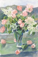 Hi-Look Microfiber Cleaning Cloth - Pink Tulips and White Lilacs