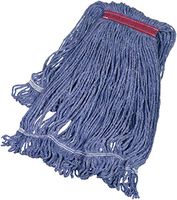 AmazonBasics Loop-End Synthetic Mop Head, 1.25-Inch Headband, Large, Blue - 6-Pack (Renewed)
