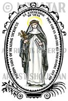 St Catherine of Siena Patron of Healing Sickness 4"x6" Set of 6 Linen Postcards