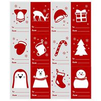 URATOT 240 Pieces Christmas Gift Tags Self Adhesive Stickers Christmas Gift Labels Gift Name Tags for Christmas Festival Holiday (Color B)