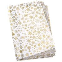 60 Sheets issue Paper Whaline Snowflake Acid Free 20" x 28" for Wrapping Paper DIY and Craft, Gift Bags Big Size Christmas Decorations (Gold)