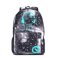 Anime Anti-theft Backpack, Luminous School Bag, Waterproof Laptop Backpack without USB Charging Port, Starry Grey No USB