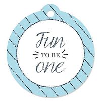 1st Birthday Boy - Fun to be One - First Birthday Party Favor Gift Tags (Set of 20)