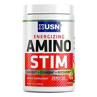 USN Supplements Energizing Amino Stim Sugar Free Energy Supplement - Energy, Stamina Recovery Powder with BCAAs, Fruit Punch, 30 Servings, 11.64 Ounce