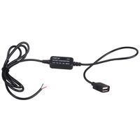 HitCar Car Hard Wire Power Cord Cable Car Charger Adapter USB Female Plug DC 12V to 5V 3A 15W Power Inverter Regulator Converter Kit for GPS Tablet Phone PDA DVR Camcorder Recorder Camera