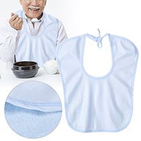 Adult Bibs Clothing Protector, Waterproof Mealtime Bib Elder Disability Aid Cook Dining Clothes Bamboo Fiber Fabric, 12 x 16Inch