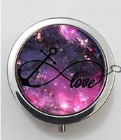 BlackKey Galaxy Space Universe Infinity Love Anchor 3-Compartment Decorative Pocket Gift Box Case Organizer for Pill, Color 1 -25