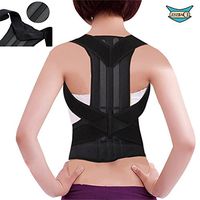 Back Brace, Adjustable Size with Waist Support Wide Straps Comfortable for Men Women, Back& Neck Pain Relief (M)