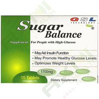 Sugar Balance Supplement for People with High Glucose 1700 Mg 15 Tablets Per Box (3 Pack) By GSL