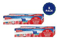 Slider Bags 1 Gallon Storage Bags For Home, Kitchen, Food, Office, Multi Purpose Slider Bags. 24 Ct, 2 Pack Total Of 48 Bags