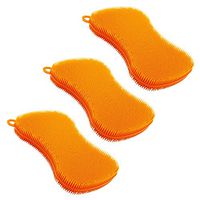 Kuhn Rikon Stay Clean 3-Piece Silicone Scrubber, Orange