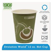 Eco-Products EPBRHC12EW Evolution World 24% Recycled Content Hot Cups - 12oz, 50/PK, 20 PK/CT