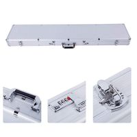 Binrrio Aluminum Rifle Gun Hard Case Locking Long Gun Handgun Lock Box Quadruple Protection Safe Waterproof Portable Gun Carrying Case with 2 Key & 2 Password Lock 53.14'' x 11.02'' x 3.94" (Silver)