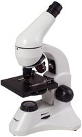 Levenhuk Rainbow 50L Plus Moonstone Student Microscope (64-1280x Magnification, Metal Body, Glass Optics) with Experiment Kit and Case