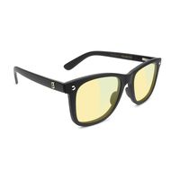 GLASSY Mikemo Premium Blue Light Blocking Glasses, Anti Eyestrain and Fatigue, Glasses for Computer and Gaming, Matte Black Frame, Yellow Lens
