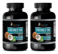 Fat Burner Pills - Extra Virgin - Coconut Oil 3000mg - Coconut Oil Supplements Weight Loss - 2 Bottles 120 Softgels