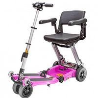 Free Rider USA - Luggie Elite - Compact Lightweight Foldable Scooter - 4-Wheel - Pink