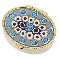 GlassOfVenice Murano Glass Small Millefiori Pill Box - Oval